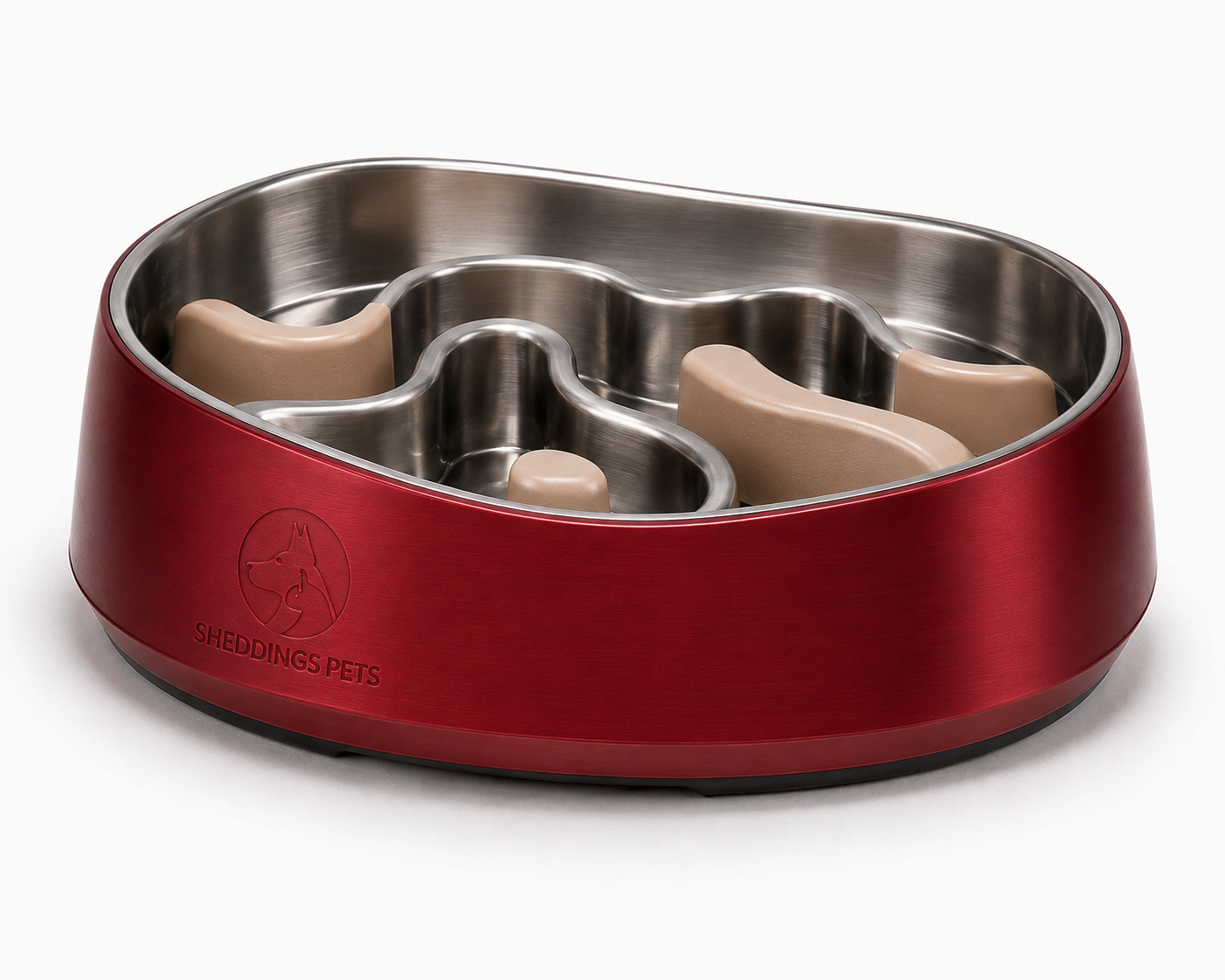 Sheddings WaveNest Stainless Steel Slow Feeder Bowl for Dogs